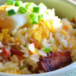 Savor Keto Fried Rice with Crispy Bacon and Eggs Delight