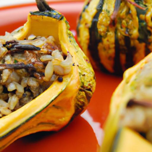 Harvest Harmony: Roasted Acorn Squash Wild Rice Stuffing