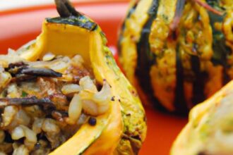 Harvest Harmony: Roasted Acorn Squash Wild Rice Stuffing