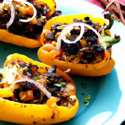Hearty Stuffed Bell Peppers with Flavorful Black Beans