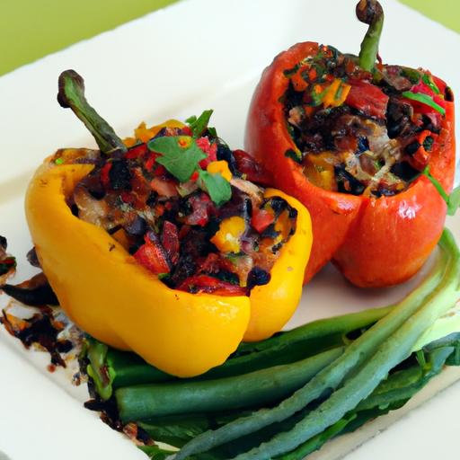 Colorful Stuffed Bell Peppers with Hearty Black Beans Delight
