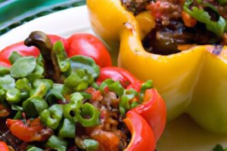 Colorful Stuffed Bell Peppers with Hearty Black Beans Delight