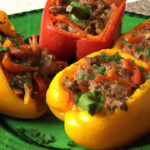 Hearty Stuffed Bell Peppers with Ground Beef & Cheese Delight
