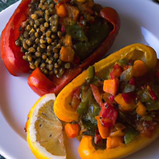 Hearty Vegan Lentil-Stuffed Bell Peppers: A Flavorful Feast
