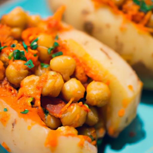 Hearty Stuffed Sweet Potatoes with savory Chickpeas delight